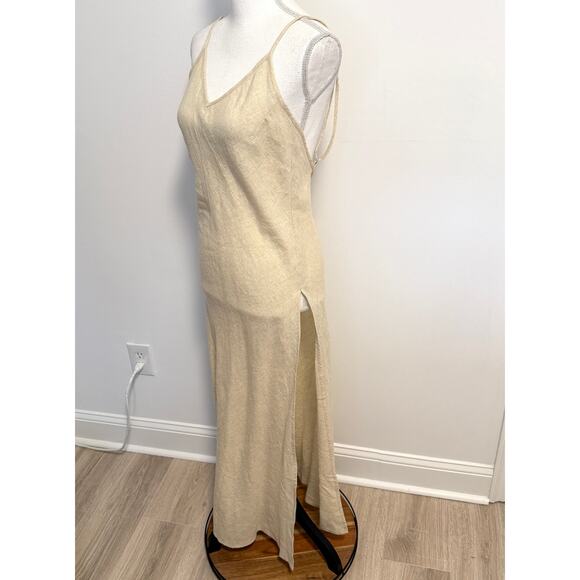 Solid & Striped x Sloane Stephens The Elizabeth Linen Dress Metallic Chrome New - Picture 6 of 13